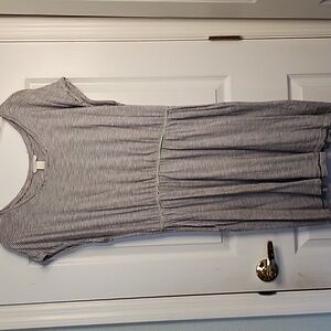 BASIC/BASIQUE Black and White Striped Dress